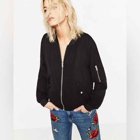 Zara Jackets & Blazers - Zara Black Bomber Jacket